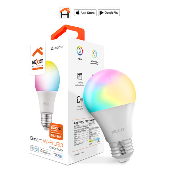 Bombillo Inteligente Nexxt NHB‑C110M – RGB Wi‑Fi Matter