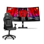 Monitor Xiaomi G34WQi + Silla Gamer Primus PCH-103BK Black