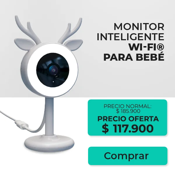 Monitor inteligente para bebé con Wi-Fi, en promoción por $117.900 (precio normal $185.900).