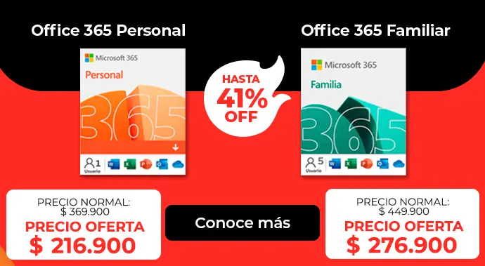 Ofertas en Microsoft 365 Personal y Familiar, hasta 41% de descuento