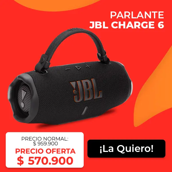 Parlante portátil JBL Charge 6, precio promocional