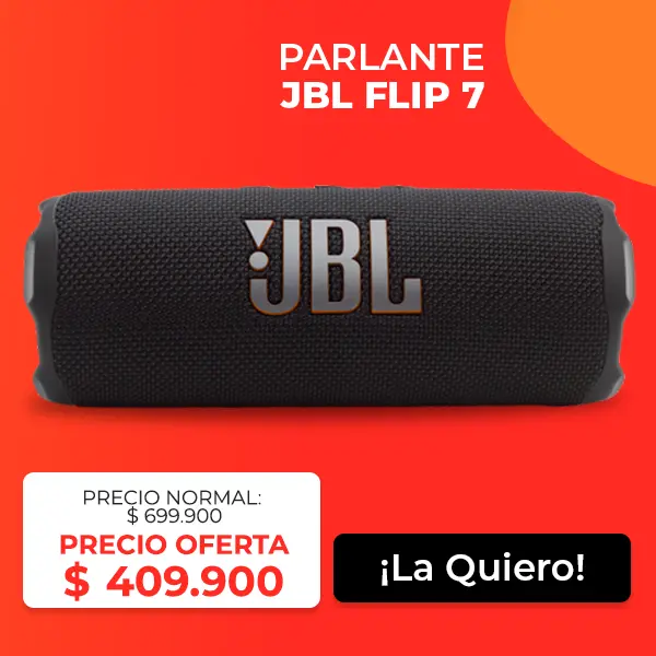 Parlante portátil JBL Flip 7, precio de oferta $409.900