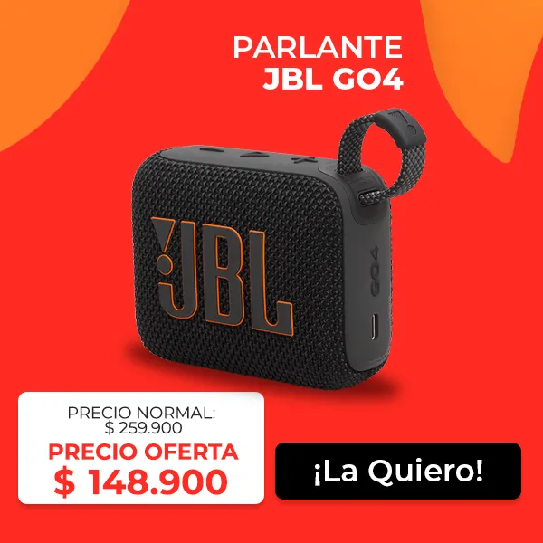 Parlante JBL GO 4 portátil con sonido potente y diseño compacto.