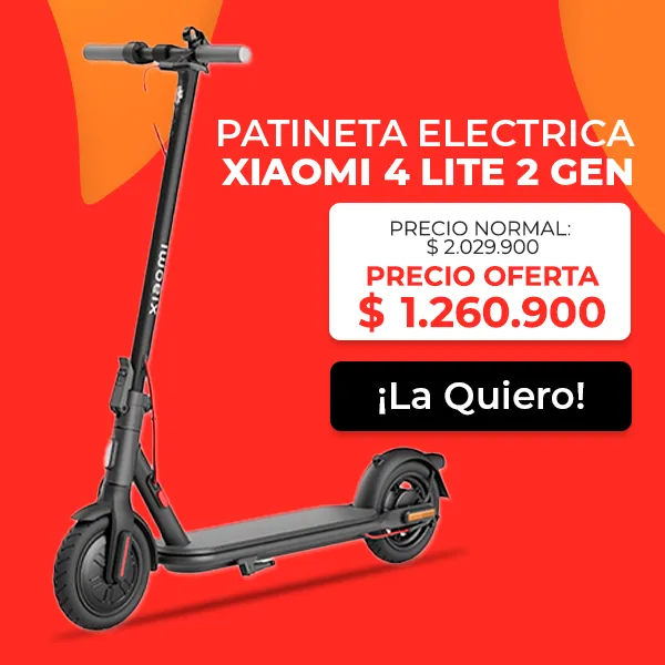 Patineta eléctrica Xiaomi 4 Lite 2 Gen con diseño plegable y autonomía extendida.