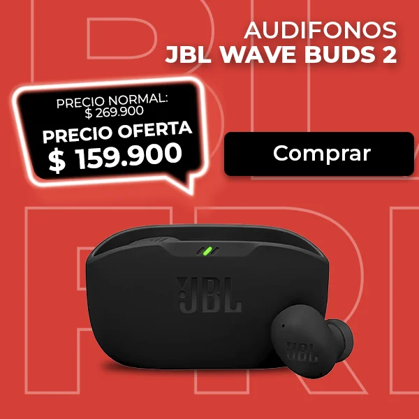 Audífonos inalámbricos JBL Wave Buds 2 negros precio oferta.