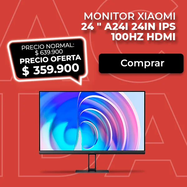 Monitor Xiaomi A24i de 24 pulgadas panel IPS 100Hz en oferta.