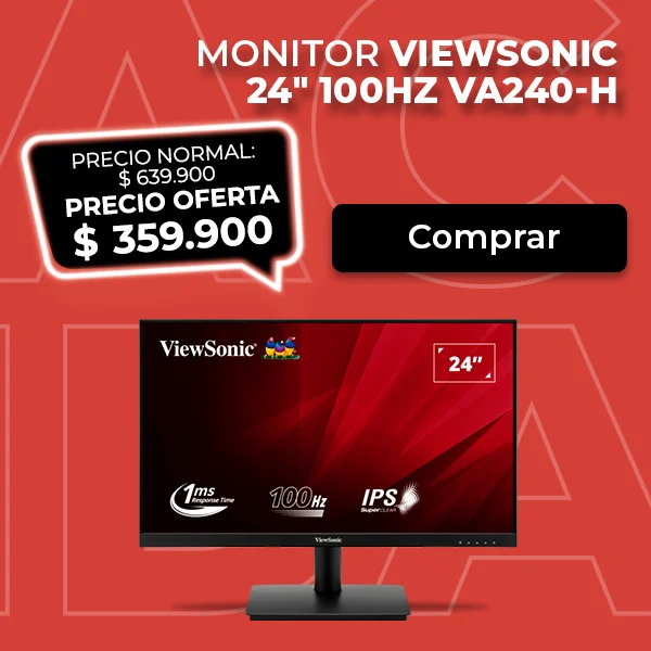 Monitor ViewSonic VA240-H de 24 pulgadas 100Hz 1ms IPS.