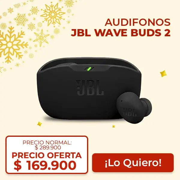 Audífonos inalámbricos JBL Wave Buds 2 negros in-ear precio bajo.