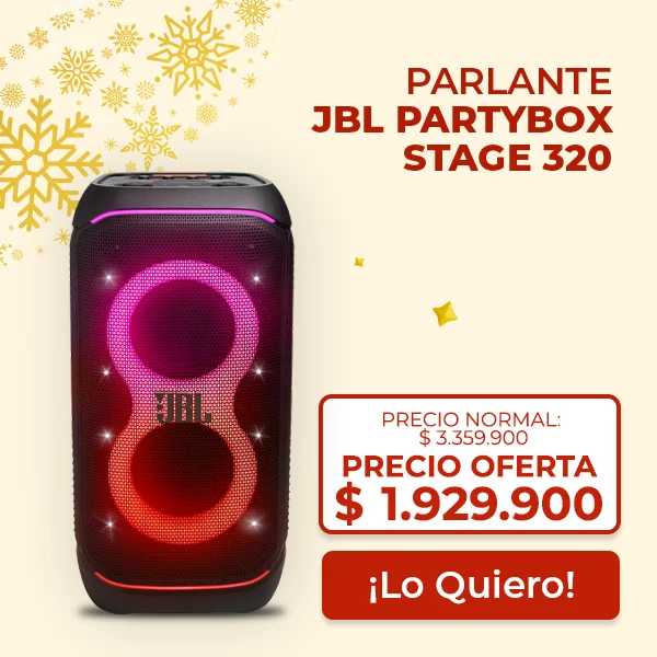 Parlante de fiesta JBL Partybox Stage 320 con ruedas y luces led oferta