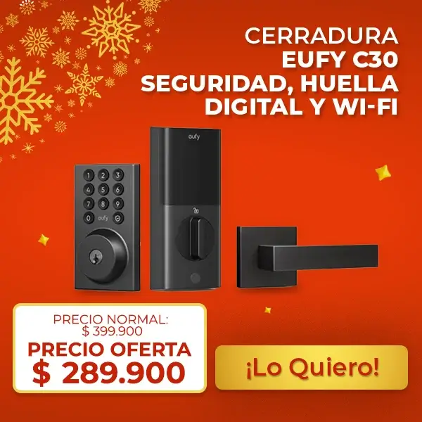 Cerradura inteligente Eufy C30 huella digital y wifi negra.