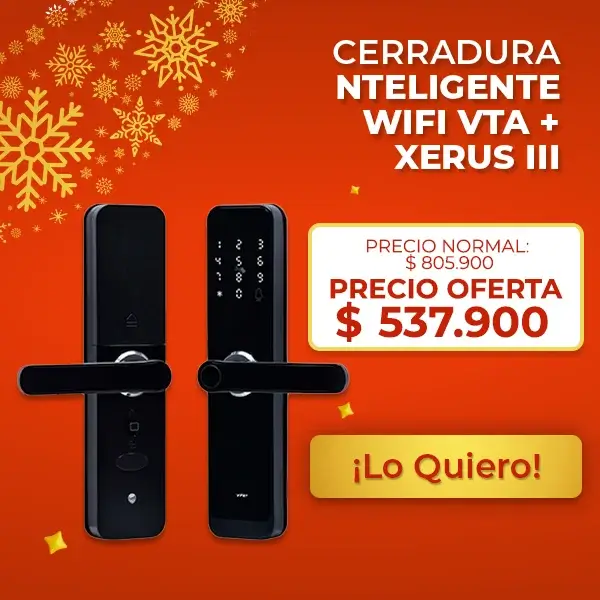 Cerradura inteligente WiFi VTA Xerus III negra manija digital.