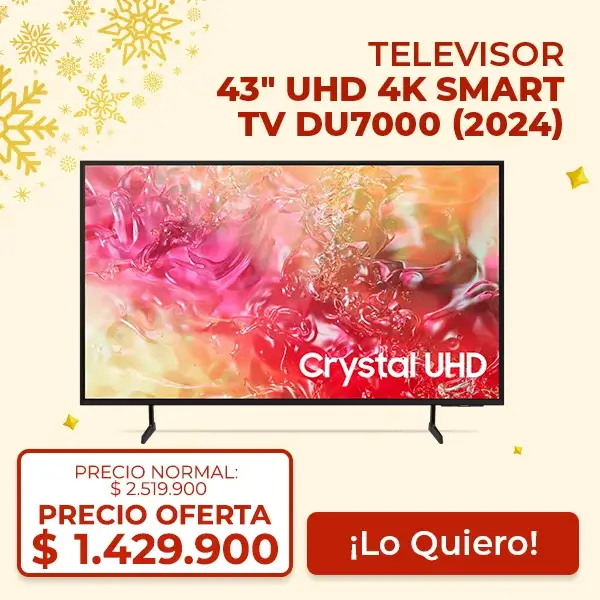 Smart TV Samsung 43 pulgadas UHD 4K DU7000 barato.