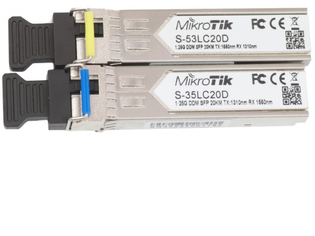 MikroTik S-3553LC20D - Kit - módulo de transceptor SFP (mini-GBIC) - modo simple LC - hasta 20 km - SFP