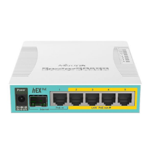 MikroTik RouterBOARD hEX RB960PGS - Router - conmutador de 4 puertos - GigE - 800 MHz - RAM: 128MB - 12-57V