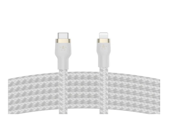 Belkin BoostCharge - Cable Lightning - 24 pin USB-C macho a Lightning macho - 3 m - blanco