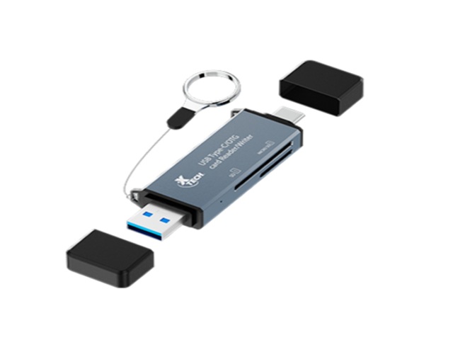 Xtech XTC-580 - Card reader - SD / MicroSD - USB 3.0/USB-C - OTG card reader