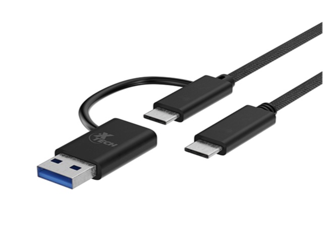 Xtech - USB cable - USB-C USB-A - USB Type C - 1.82 m - 2 in one braided XTC-532