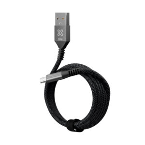 Klip Xtreme – USB cable – 24 pin USB-C – 9 pin USB Type A – 3 m – Black – 30W Braided Fast charging