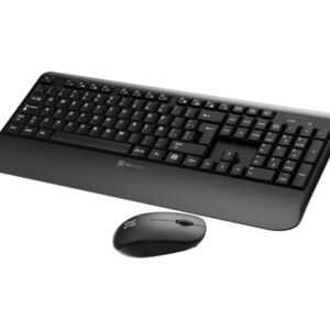 Klip Xtreme - Keyboard - Spanish - Wireless - 2.4 GHz - Black - Combo - hand rest