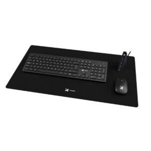 Xtech - MM Keyboard wls, mouse wls, mouse pad XL and USB 3.0 Hub Kit - Spanish - Wireless / Wired - 2.4 GHz / USB - Black - XTK-320S