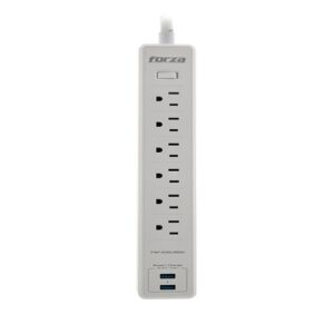 Forza - Surge protector - AC 110/220 V - 6 Tomas de Corriente - NEMA 2USB 5ft WH