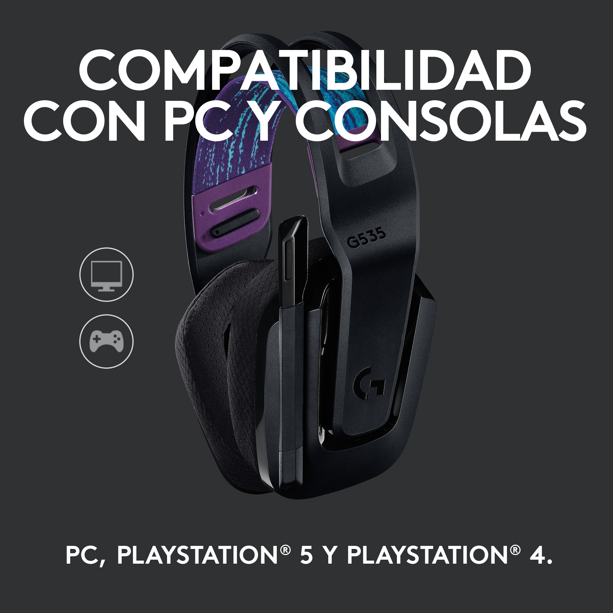 Audífonos inalámbricos con micrófono Logitech G535 LIGHTSPEED para juegos. - Imagen 7