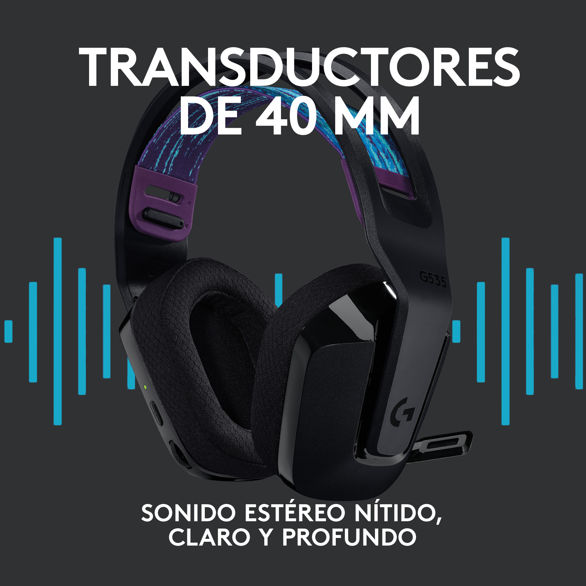 Audífonos inalámbricos con micrófono Logitech G535 LIGHTSPEED para juegos. - Imagen 3