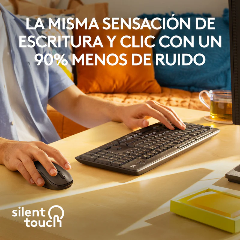 Combo teclado y Mouse silencioso inalámbrico Logitech MK295 - Imagen 2