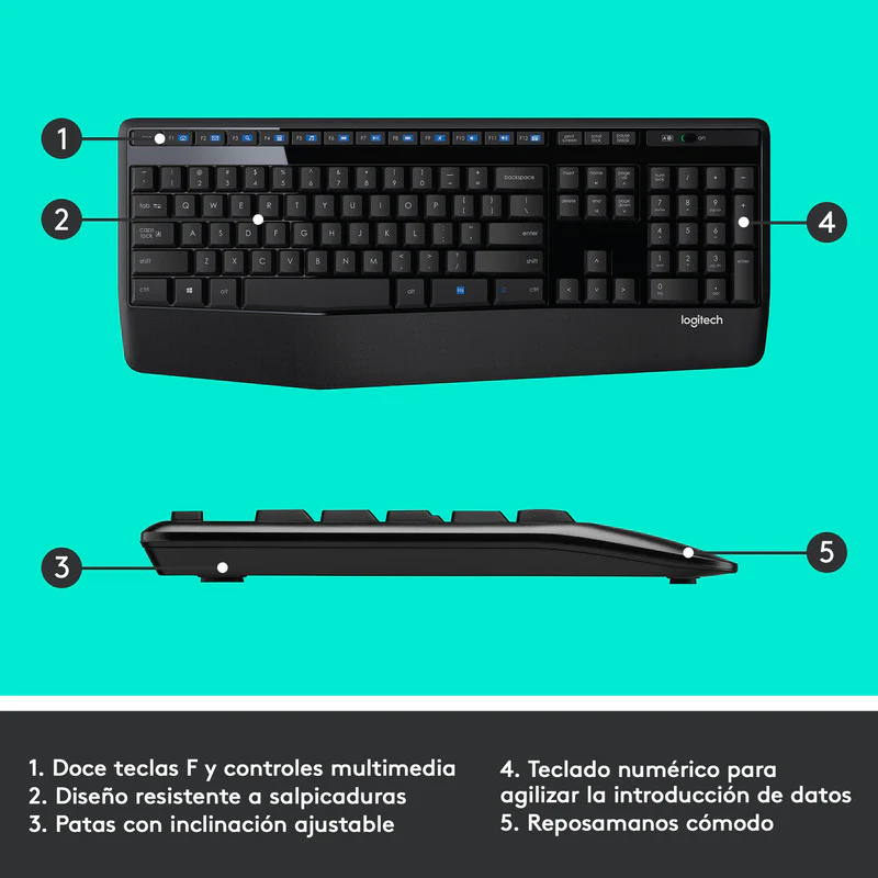 Logitech Mk345, Teclado Multimedia Y Mouse - Imagen 4