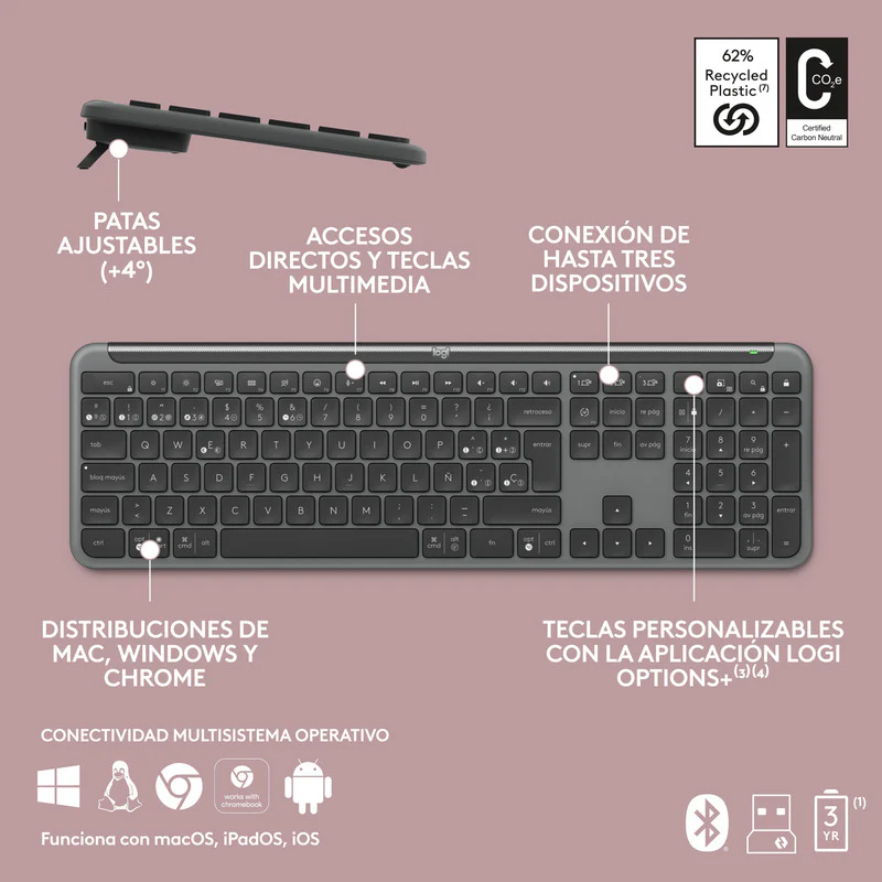 Teclado Inalámbrico Logitech Signature Slim K950 - Imagen 2