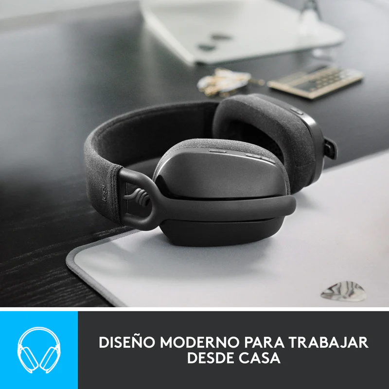 Audífonos Inalámabrico Logitech Zone Vibe 100 con Micrófono de Cancelación de Ruido Negro - Imagen 2