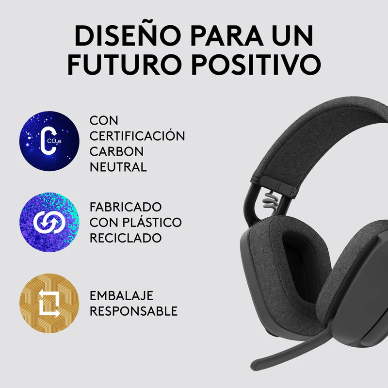 Audífonos Inalámabrico Logitech Zone Vibe 100 con Micrófono de Cancelación de Ruido Negro - Imagen 5