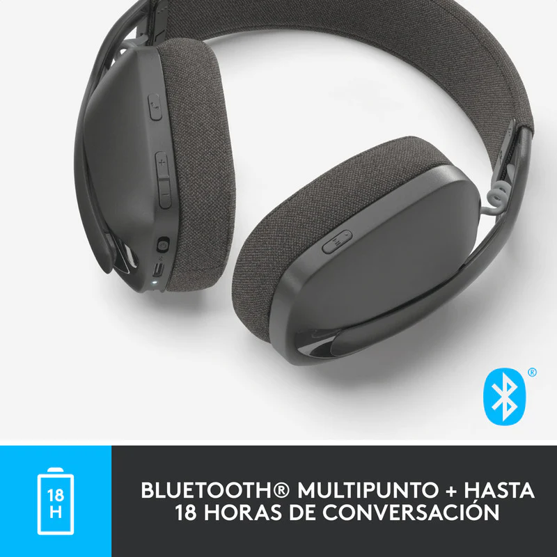 Audífonos Inalámabrico Logitech Zone Vibe 100 con Micrófono de Cancelación de Ruido Negro - Imagen 6