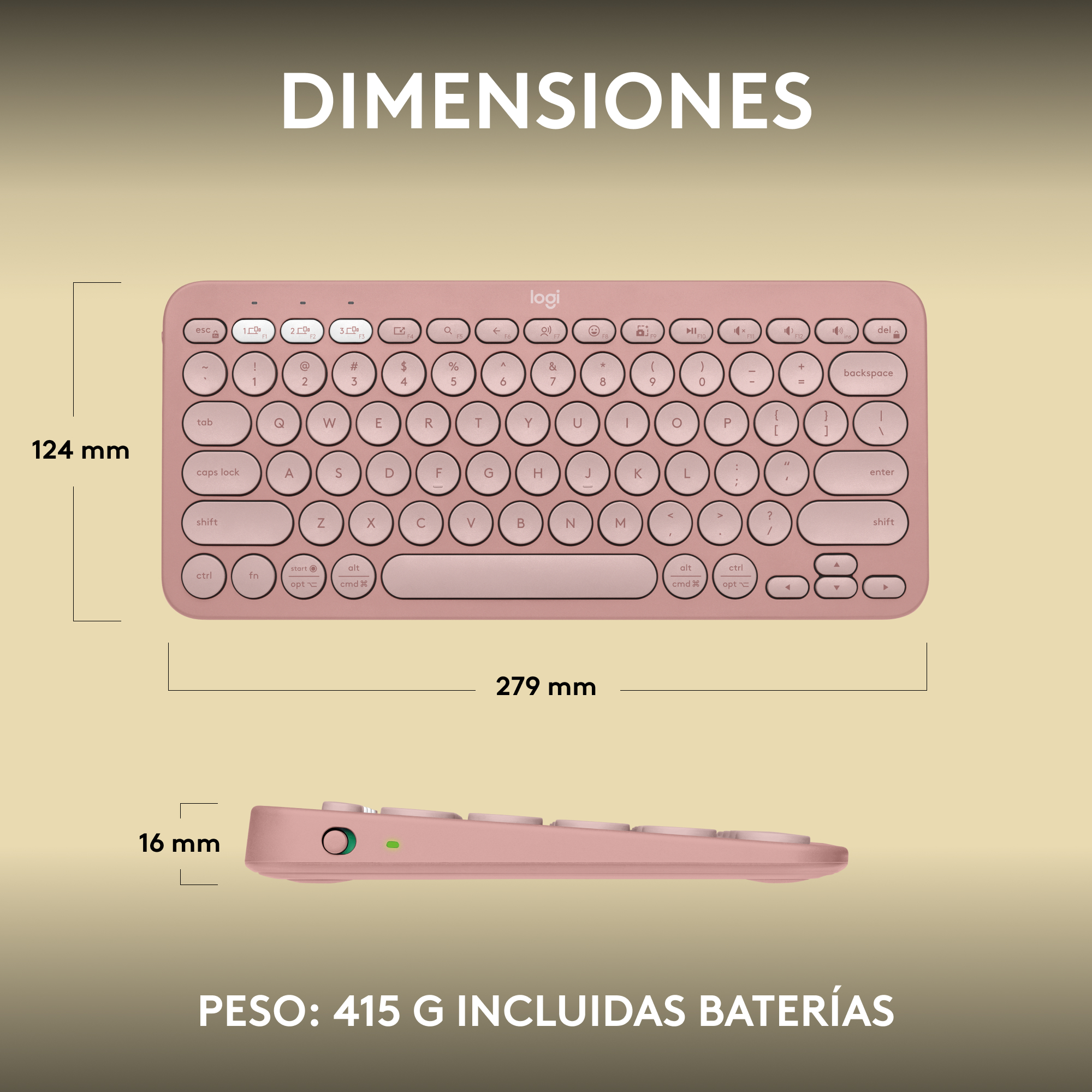 Teclado Bluetooth Multidispositivo Logitech Pebble Keys 2 K380s - Imagen 7