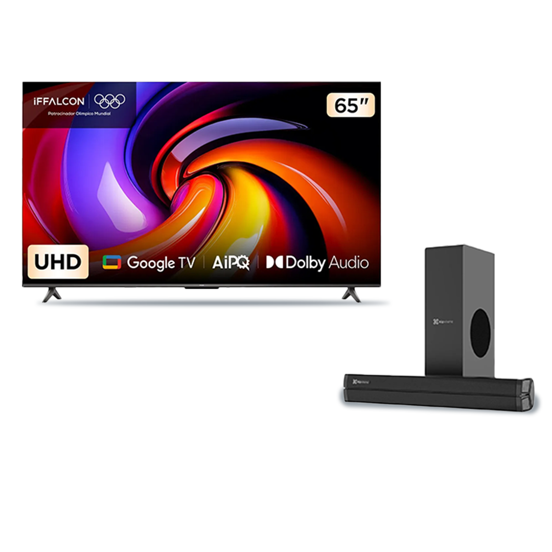 Combo iFFALCON 65U65 65" 4K + Barra de Sonido Klip Xtreme KSB-050