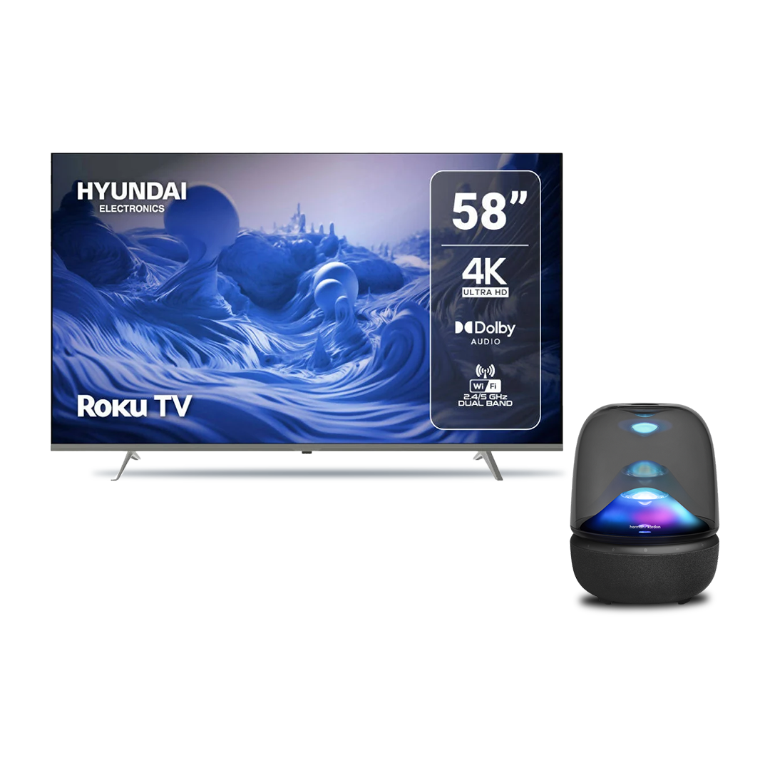 Combo TV Hyundai 58" + Parlante Harman Kardon Aura Studio 5