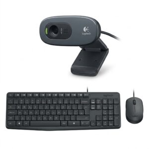 Combo Logitech MK120 negro + cámara web C270