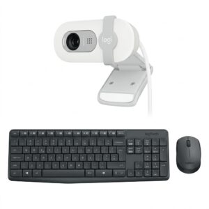 Combo Logitech MK235 gris + cámara Brio 100 Off-White