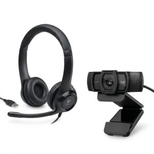 Combo Logitech H390 negra + cámara web C920s PRO