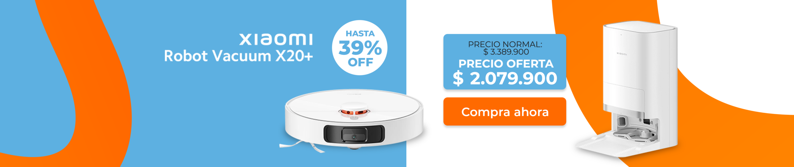 Aspiradora Xiaomi Robot Vacuum X20+ con 39% de descuento en Discoveryeb