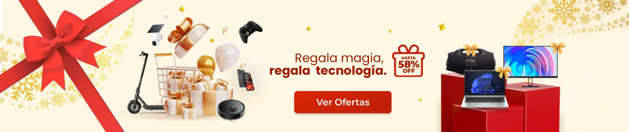 Banner Black Friday Discovery con ofertas de hasta 58% de descuento en tecnología, televisores, celulares y scooters.