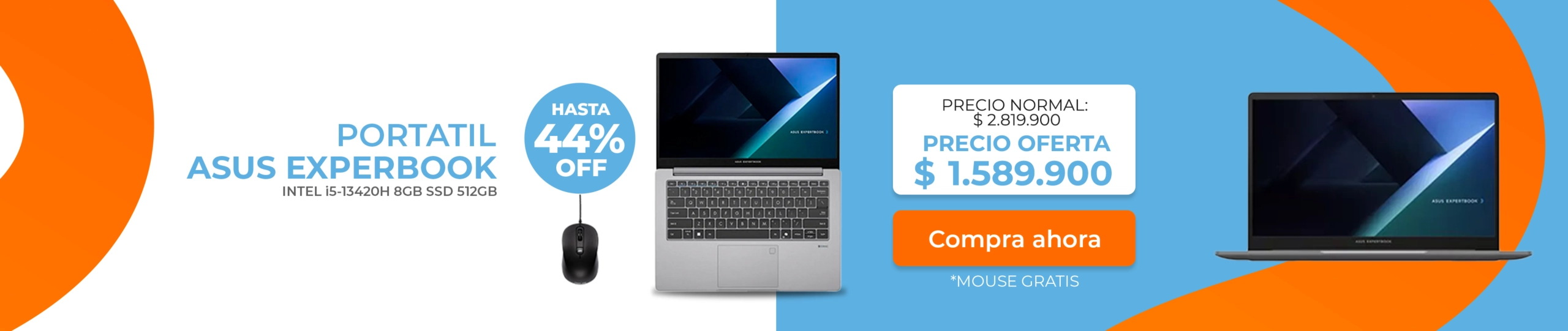 Portátil Asus ExpertBook Intel i5 8GB 512GB con Mouse Gratis en Discoveryeb.com